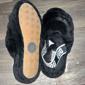 Jet black ugg slides (authentic)